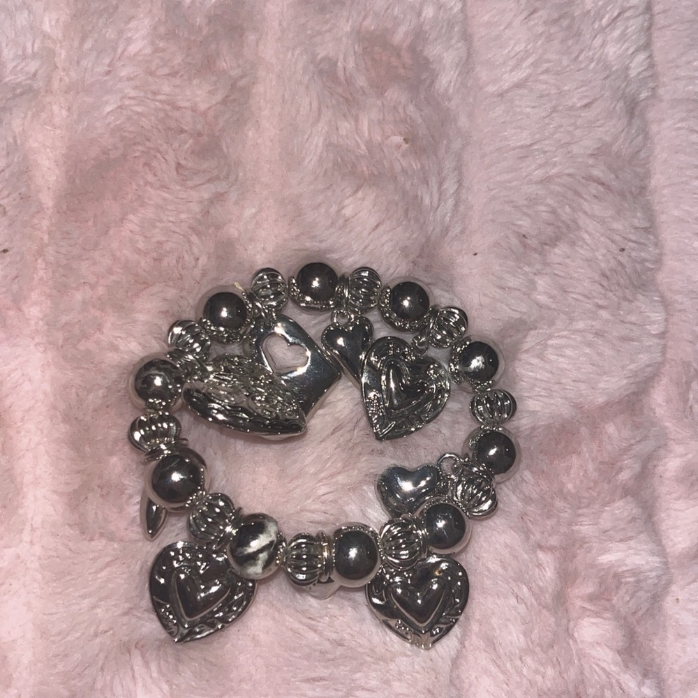 Silver Heart Charm Bracelet